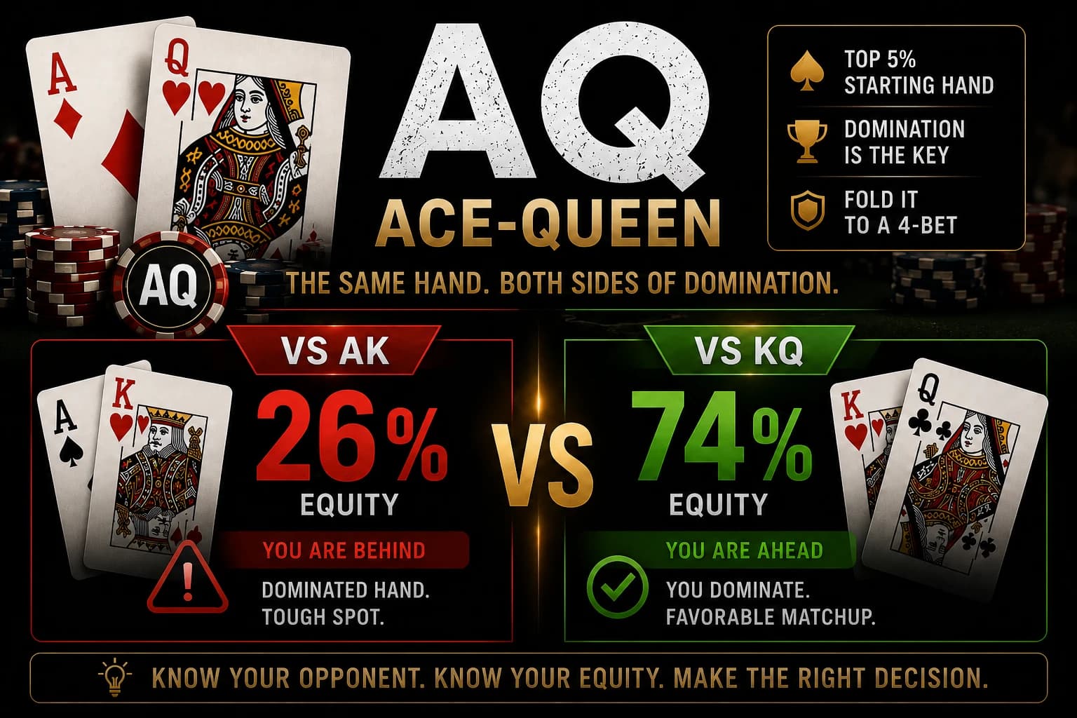 Playing Ace-Queen Without Getting Trapped